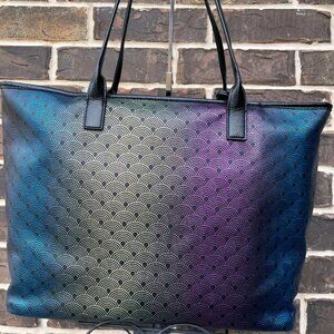 Kurt Geiger Rainbow Southbank Shopper Tote Bag Black Multi Color